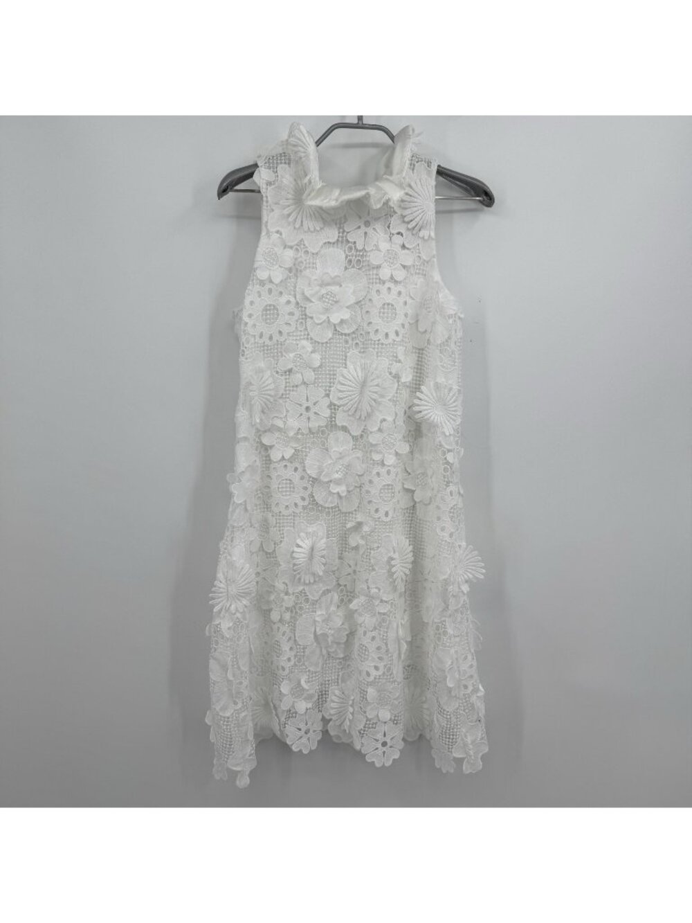 Tuckernuck Women's White Guipure Lace Blythe Dress size XS A-Line Mini Bow